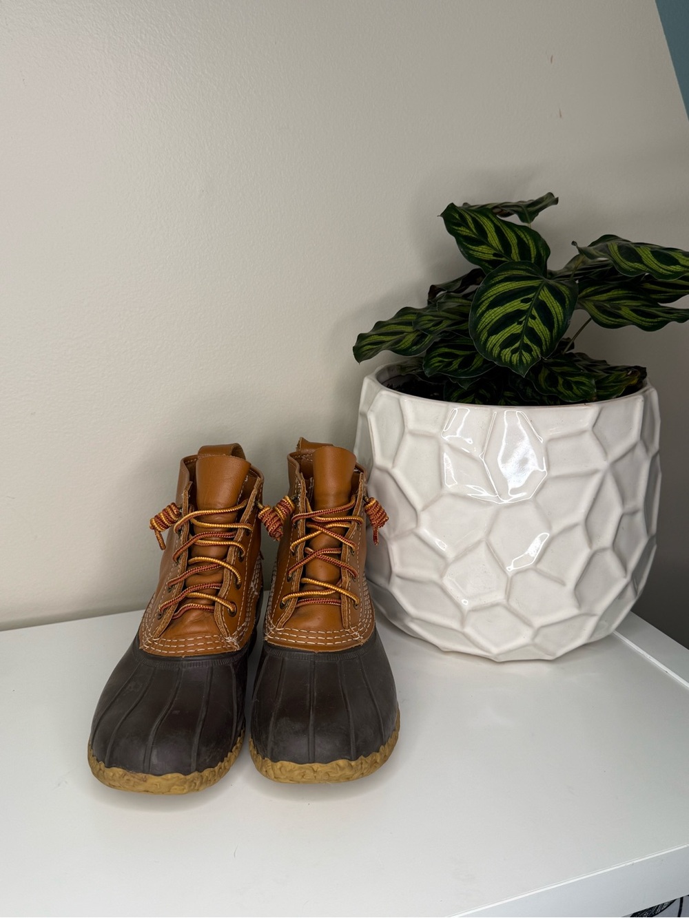 L.L.Bean Bean Boots Women’s 7M Made in Maine Brown Tan Leather Duck Rain Boots Y - Picture 4 of 9